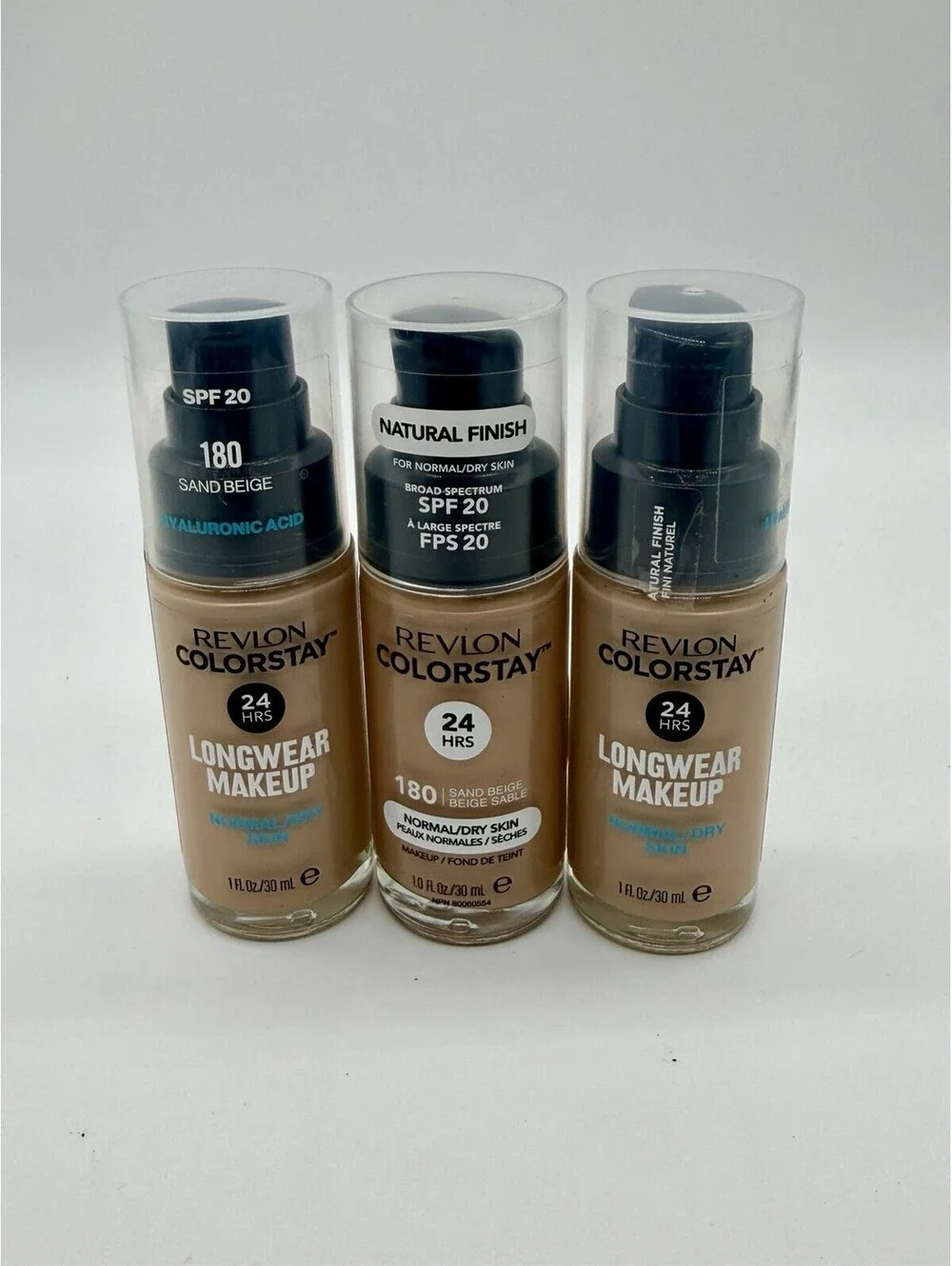 Lot of 3 Revlon ColorStay Longwear Makeup SPF 20 180 Sand Beige 1 oz Sealed